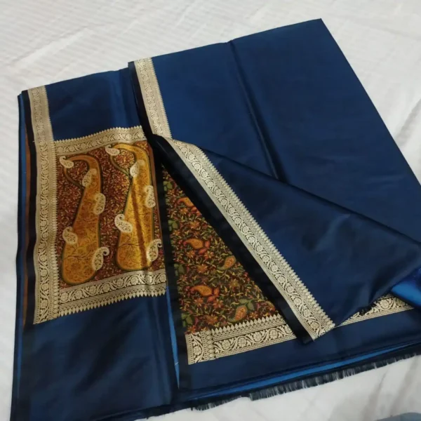 Pure Ptaan Khaddi Silk Anchal Border Saree