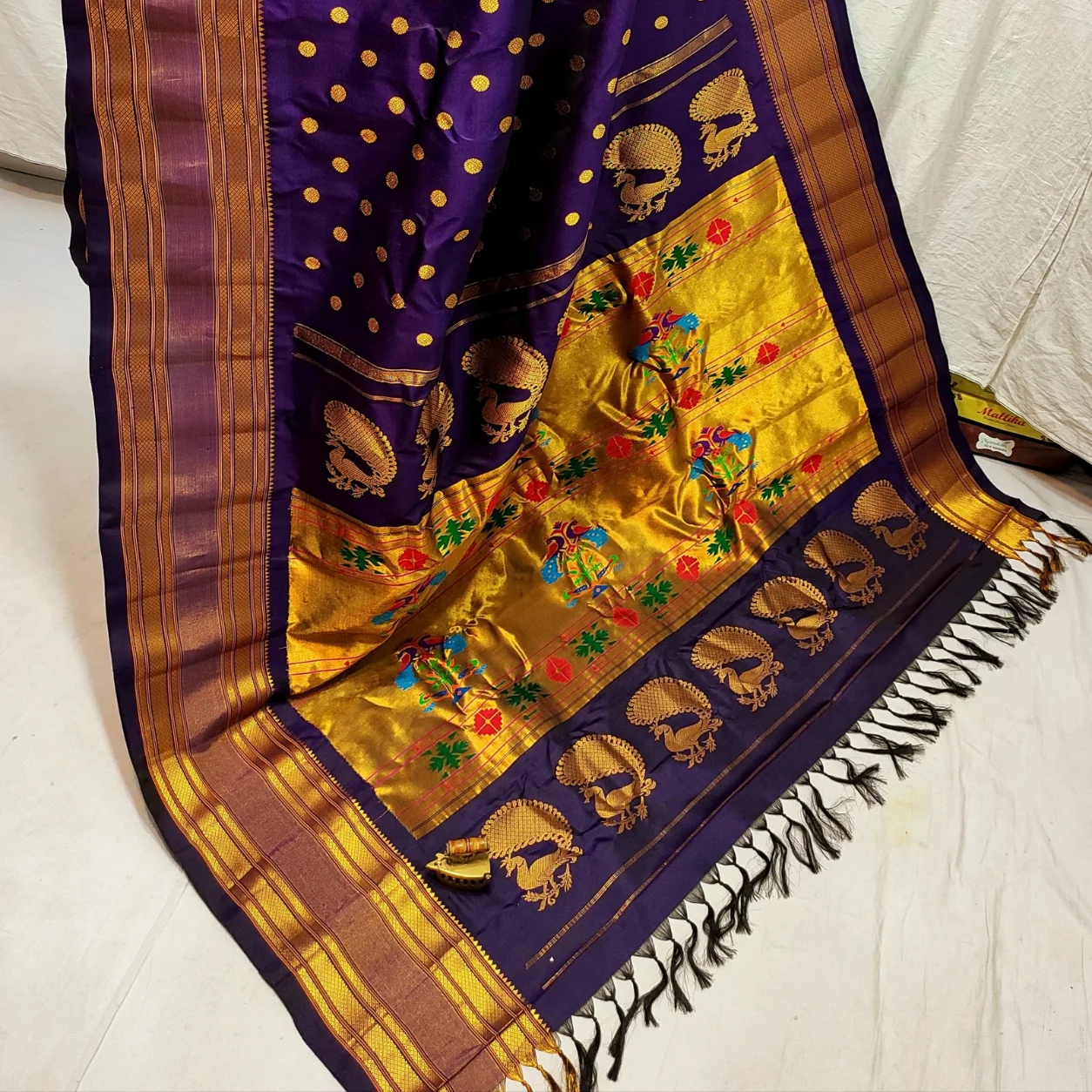 219 Pure Silk Chandrakor Paithani - Image 1
