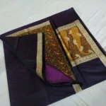 Pure Ptaan Khaddi Silk Anchal Border Saree - Image 4