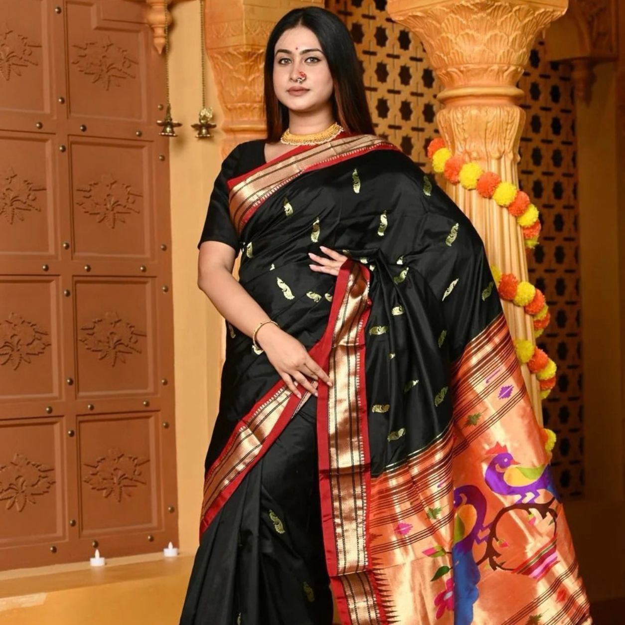 229 Pure Paithini Handcrafted Saree - Image 1
