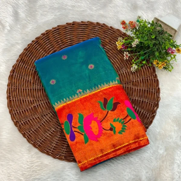 Premium Lotus Borcade paithani