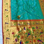 Peacock Parrot Brocade Paithani - Image 3
