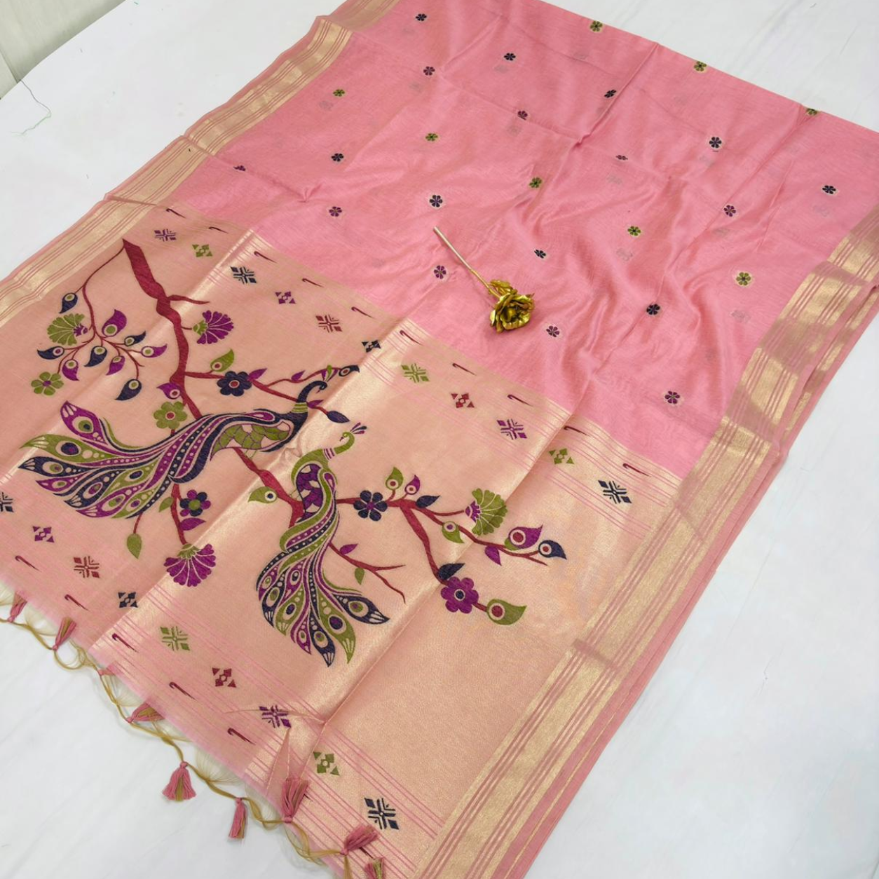 27 Designer Mooga Cotton Saree (Paithini Group) - Image 1