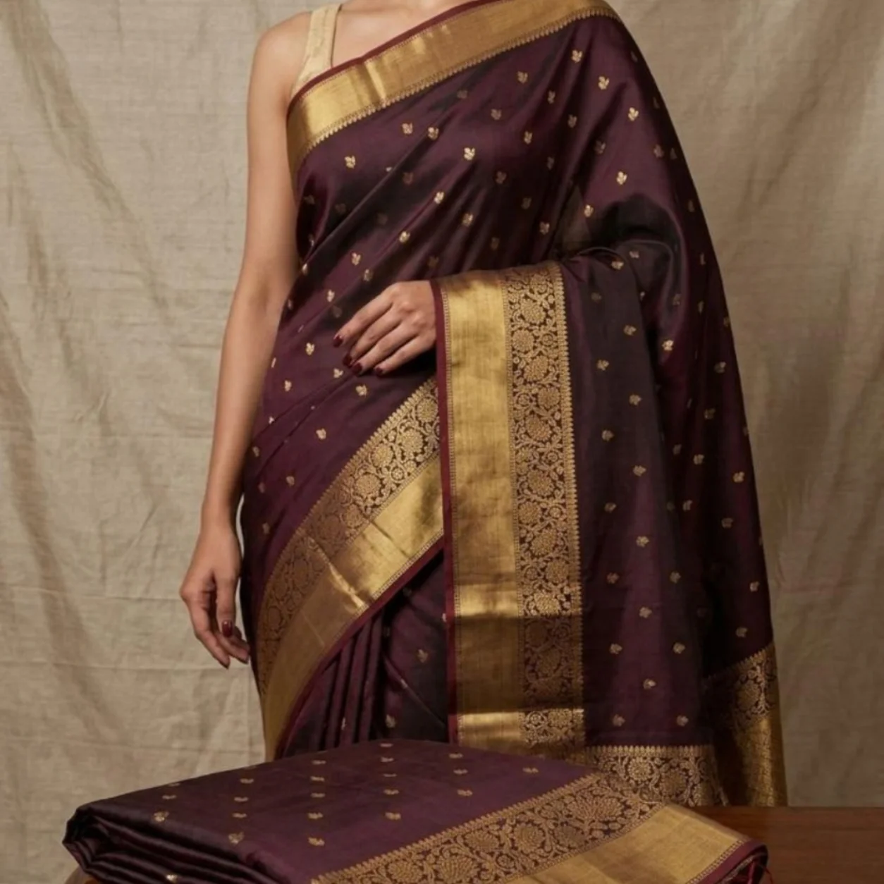 292 Fabric Semi ktan Zari all over butti - Image 1