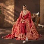 Royal Katan Silk Saree with Swarovski & Diamond Work - Image 3