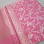 Handloom Silks Saree Jall Zari Silver And Golden Combination - Image 4