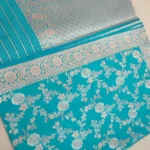 Handloom Silks Saree Jall Zari Silver And Golden Combination - Image 14