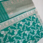 Handloom Silks Saree Jall Zari Silver And Golden Combination - Image 9