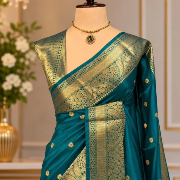 Banarsi Art Silk Sarees Golden Colour Zari