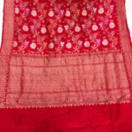 Banarsi chiffon hand brush and golden zari work