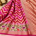 Pure Chiffon Khaddi Silk Saree Golden Zari Meenakari Scuit