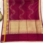 Pure Ktaan Khadi Silk Saree Meenakari Scuit Zigzag