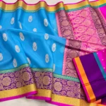 Pure Organza Silk Saree Golden and Silver Zari