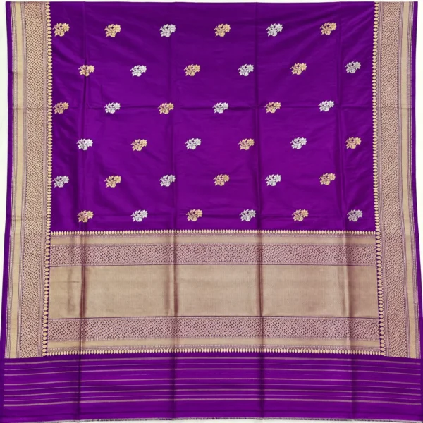 Bright Purple Banarasi Wedding Silk Saree
