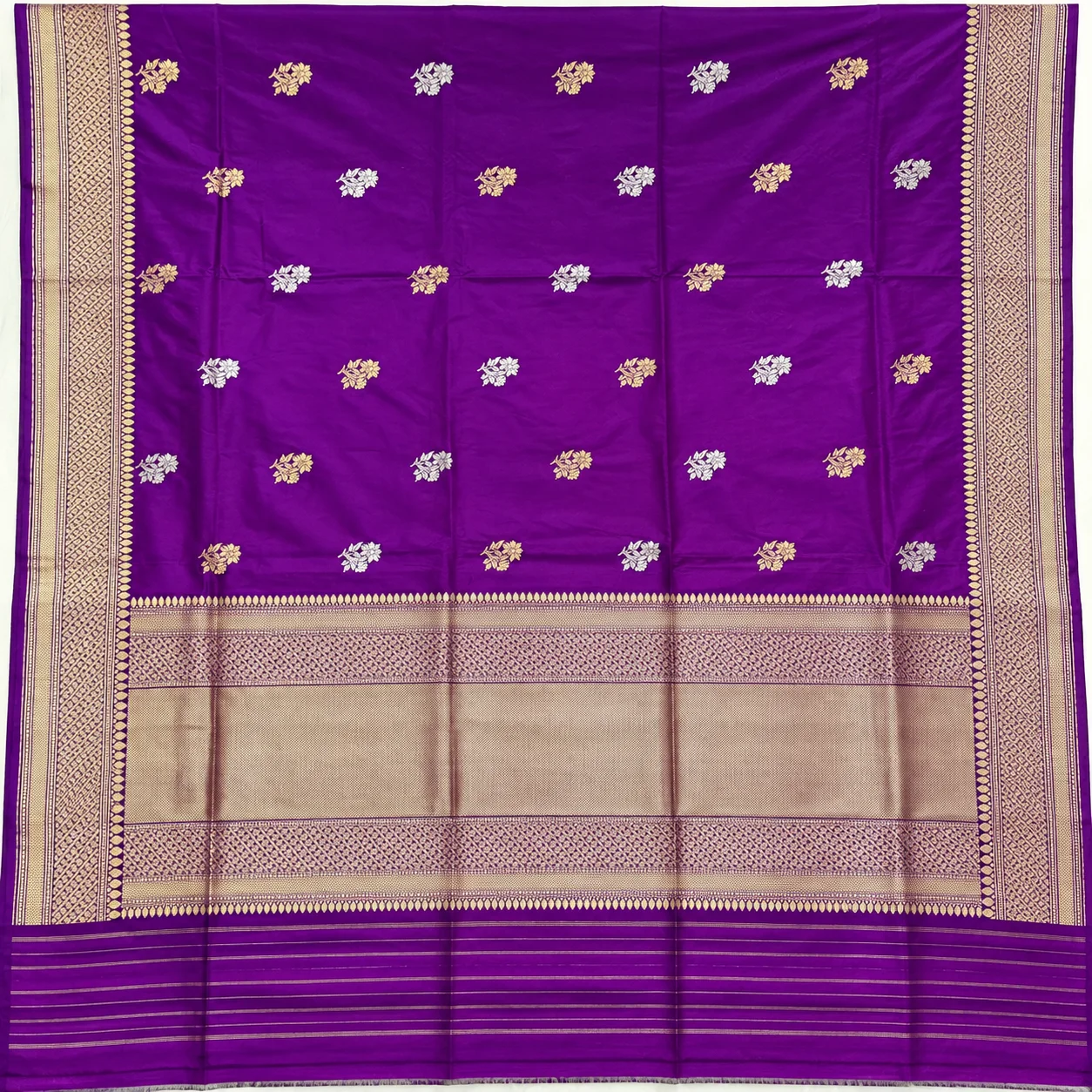 ChatGPT Image Sep 21, 2026, 02_46_02 PM (1) Bright Purple Banarasi Wedding Silk Saree - Image 1