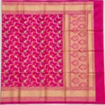 Banarasi Pure Katan Khaddi Silk Ghaatchola Saree – Rani Pink
