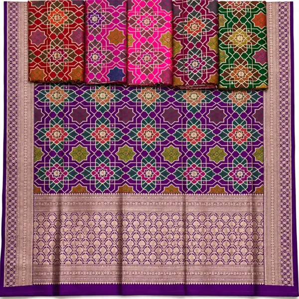 Banarasi Pure Katan Khaddi Silk Geometric Brocade Saree