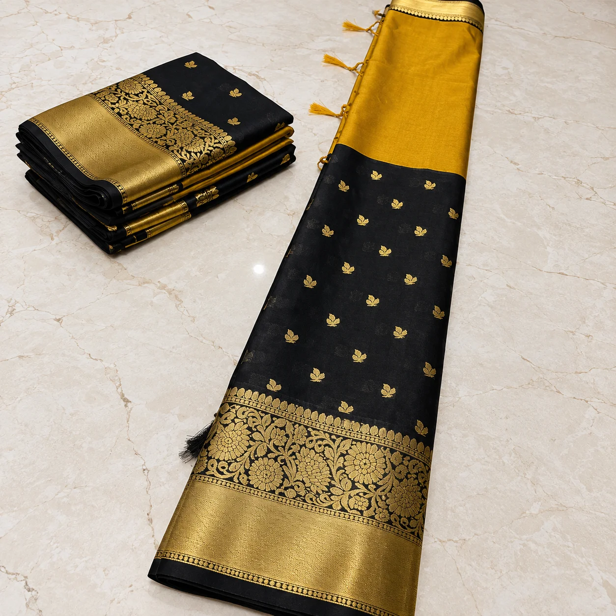 Half half semi ktan Banarsi Silk saree Half half semi ktan Banarsi Silk saree - Image 1