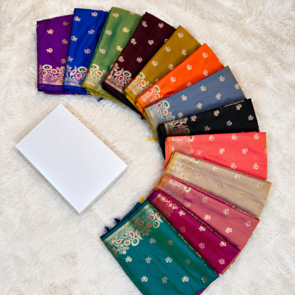 Semi Ktan Meenakari Butti Alfi Anchal all Over Zari