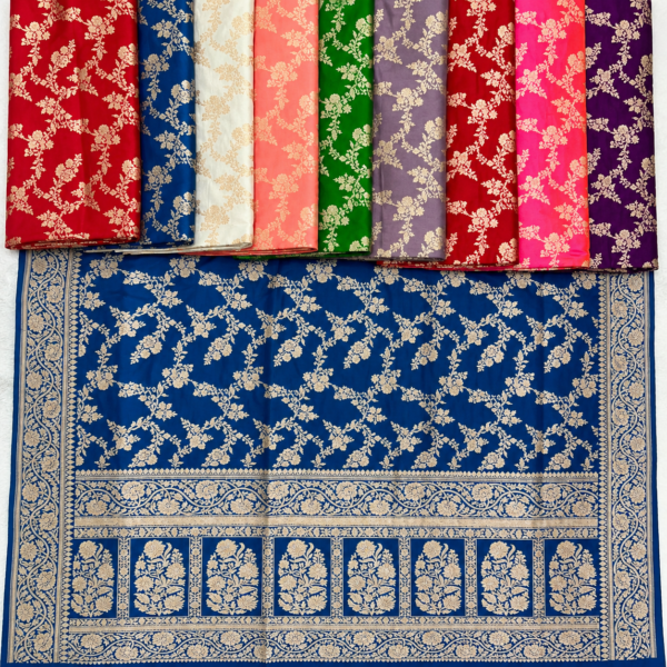 Khaddi Ktaan Upada Silk Saree Golden Colour Zari Work