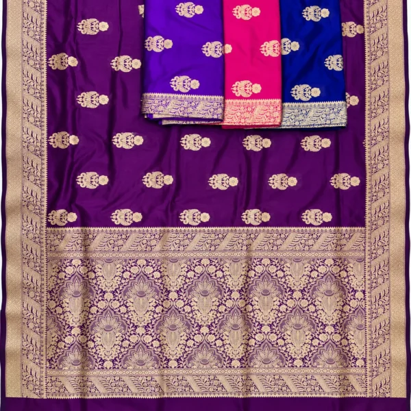Pure Ktaan Khaddi Silk Saree Kaduwa Butta Golden Zari Work