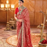 Pure Viscose Khaddi Georgette Full Saree Heavy Embroidery - Image 3