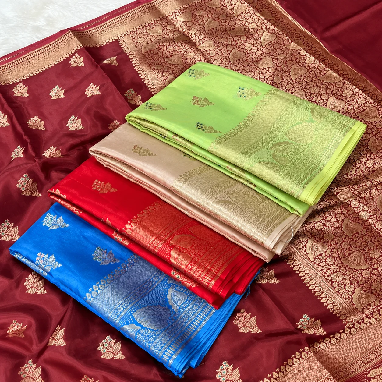 ChatGPT Image Sep 24, 2026, 11_49_33 AM Viscose Silk Saree Golden Zari Work Broked Pallu - Image 1