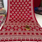 Ajrakh Mirror Sibori Satin Silk Saree