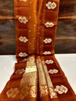 Pure khaddi Ktan Silk Saree - Image 5