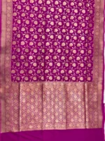 Khaddi Ktaan Upada Silk Saree Golden Colour Zari Work - Image 2