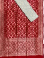 Khaddi Ktaan Upada Silk Saree Golden Colour Zari Work - Image 3