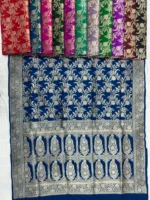 Khaddi Ktaan Upada Silk Saree Golden Colour Zari Work - Image 5