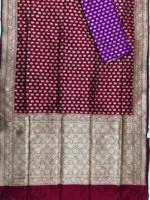 Khaddi Ktaan Upada Silk Saree Golden Colour Zari Work - Image 7