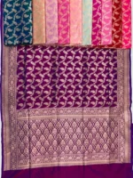 Khaddi Ktaan Upada Silk Saree Golden Colour Zari Work - Image 13