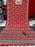Ajrakh Mirror Sibori Satin Silk Saree - Image 5