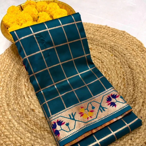 Full Chex Silk Saree