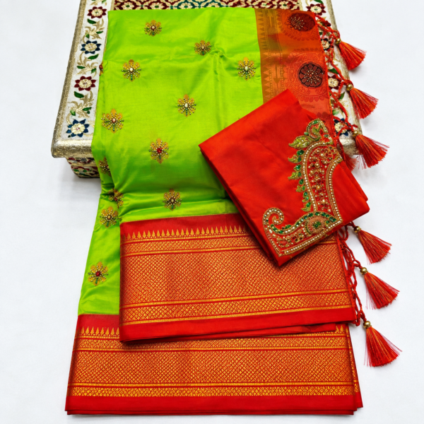 Premium Aariwork Paithani Saree