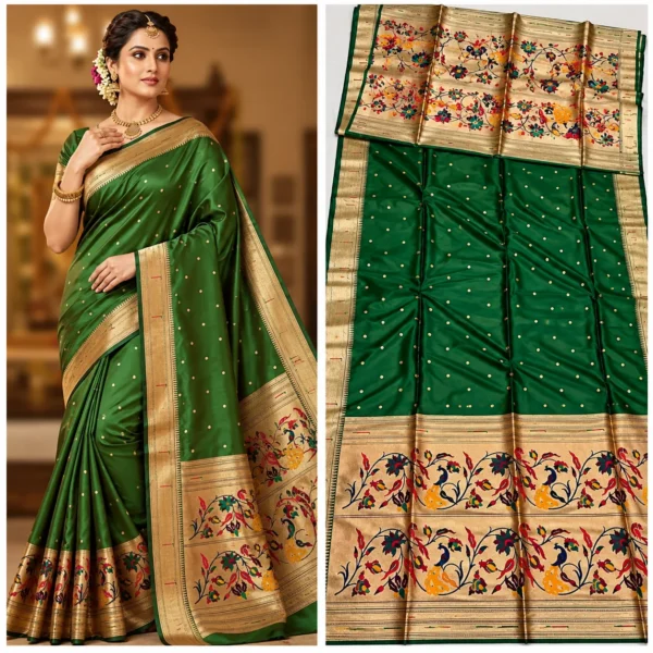 Fancy Lotus Muniya Premium Silk Saree