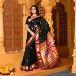 Black Pure Silk Handcrafted Paithani Saree