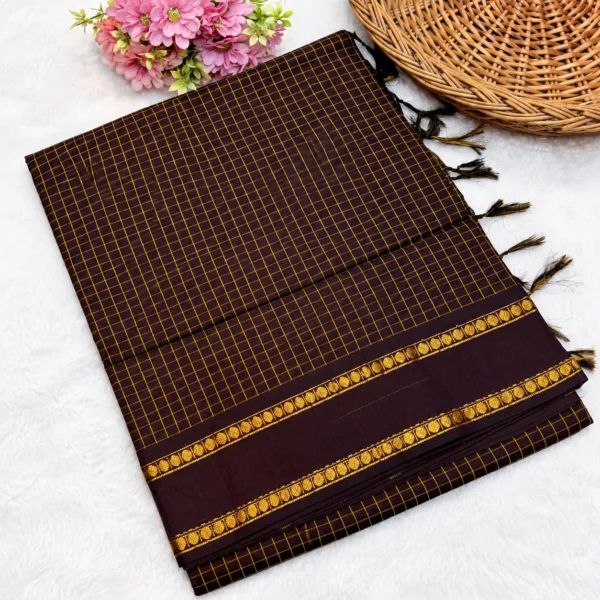 Arani Cotton Gadwal Saree with Ghonda Work