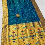 Brocade Mor Popat Premium Soft Silk Paithani Saree - Image 4